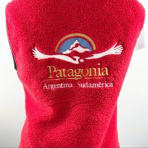 Patagonia Muluc Argentina Sudamerica Red Fleece Full Zip Vest